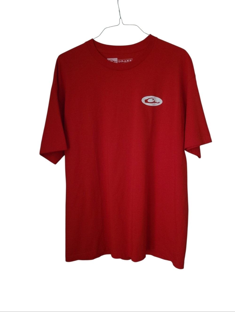 Drake Waterfowl Red Short Sleeve Tee with White Logo Size XL